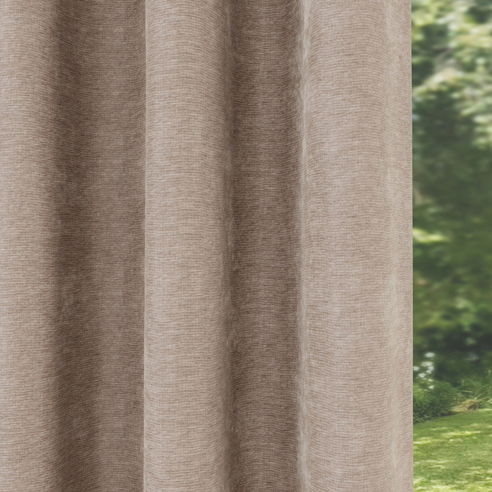 Enhanced Living Knightsbridge Sand Chenille Thermal Blackout Eyelet Single Door Curtain 168 x 214cm Image 3