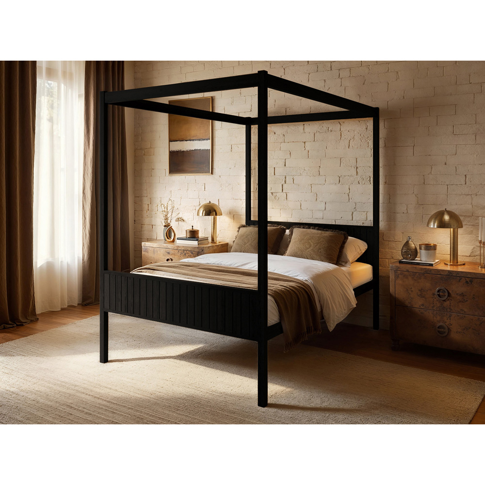 Flair Maddy Double Black 4 Poster Bed Image 5