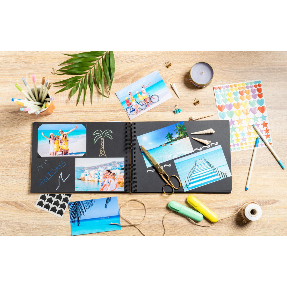 Exacompta Scrap-Addict Black Spiral Scrapbook Kit 70 Pages 210 Photos Image 8