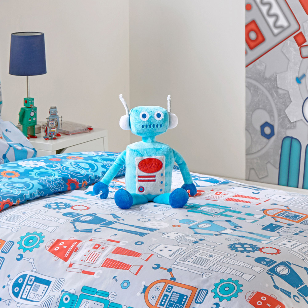 little furn. Robot Toddler Blue Duvet Cover Set Image 4