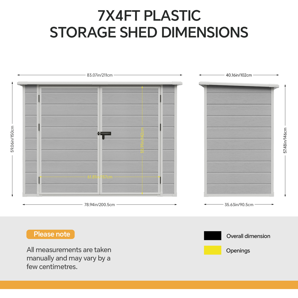 Living and Home 7 x 4ft Plastic Bicycle Storage Shed Image 9