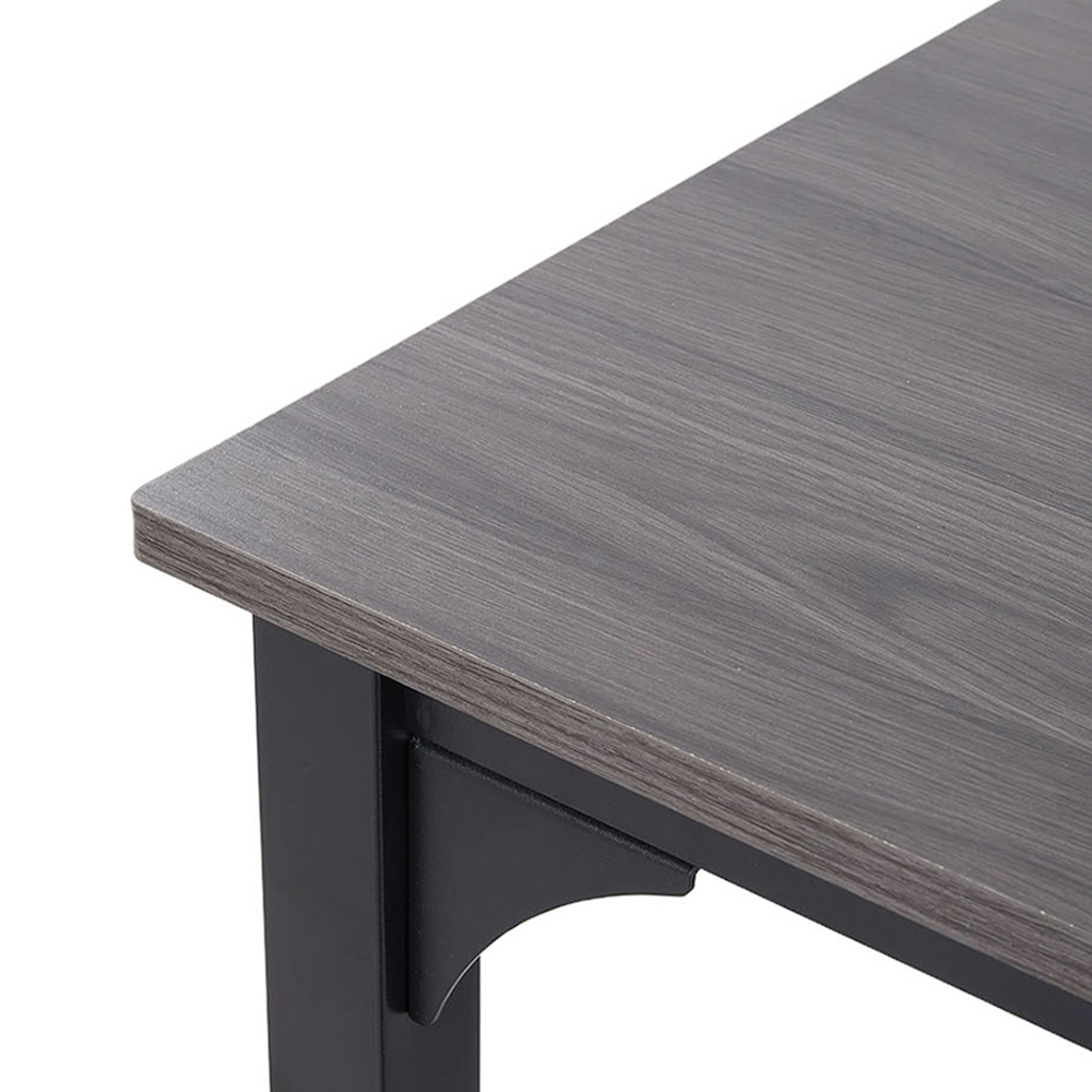 Living and Home 4 Seater Dining Set Black and Grey Image 3