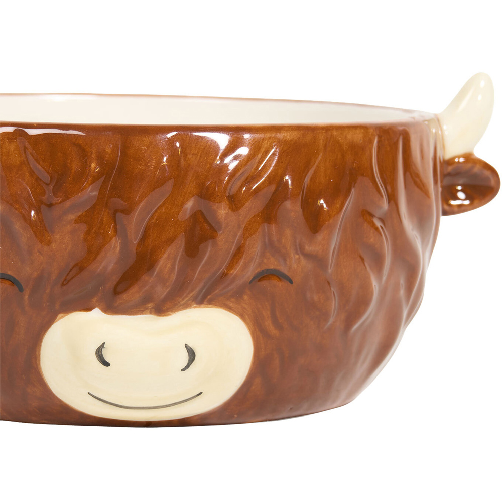 Highland Cow Shaped Bowl Brown Image 4