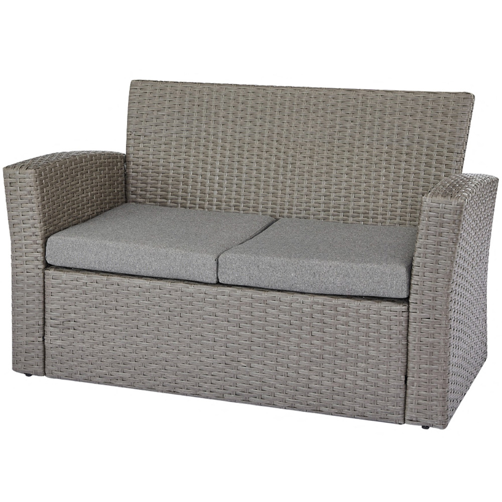 Home Detail Vegas 4 Seater Black and Cream Rattan Sofa Set Image 4