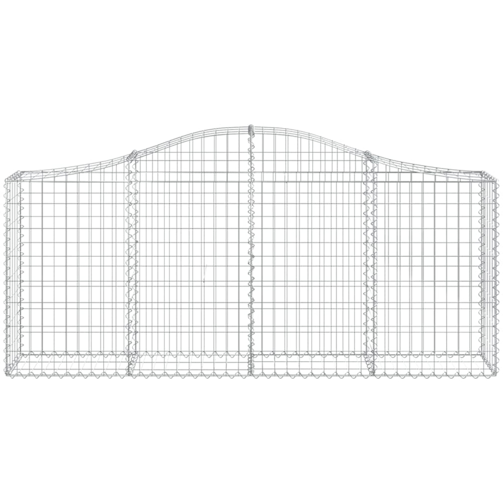 vidaXL Silver Galvanised Iron Arched Gabion Basket 200 x 30 x 80/100cm 2 Pack Image 3