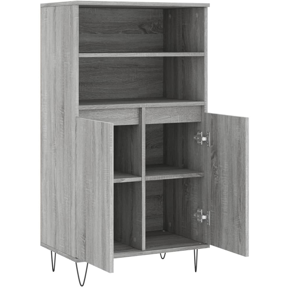 vidaXL 2 Door 2 Shelf Grey Sonoma Highboard Image 5
