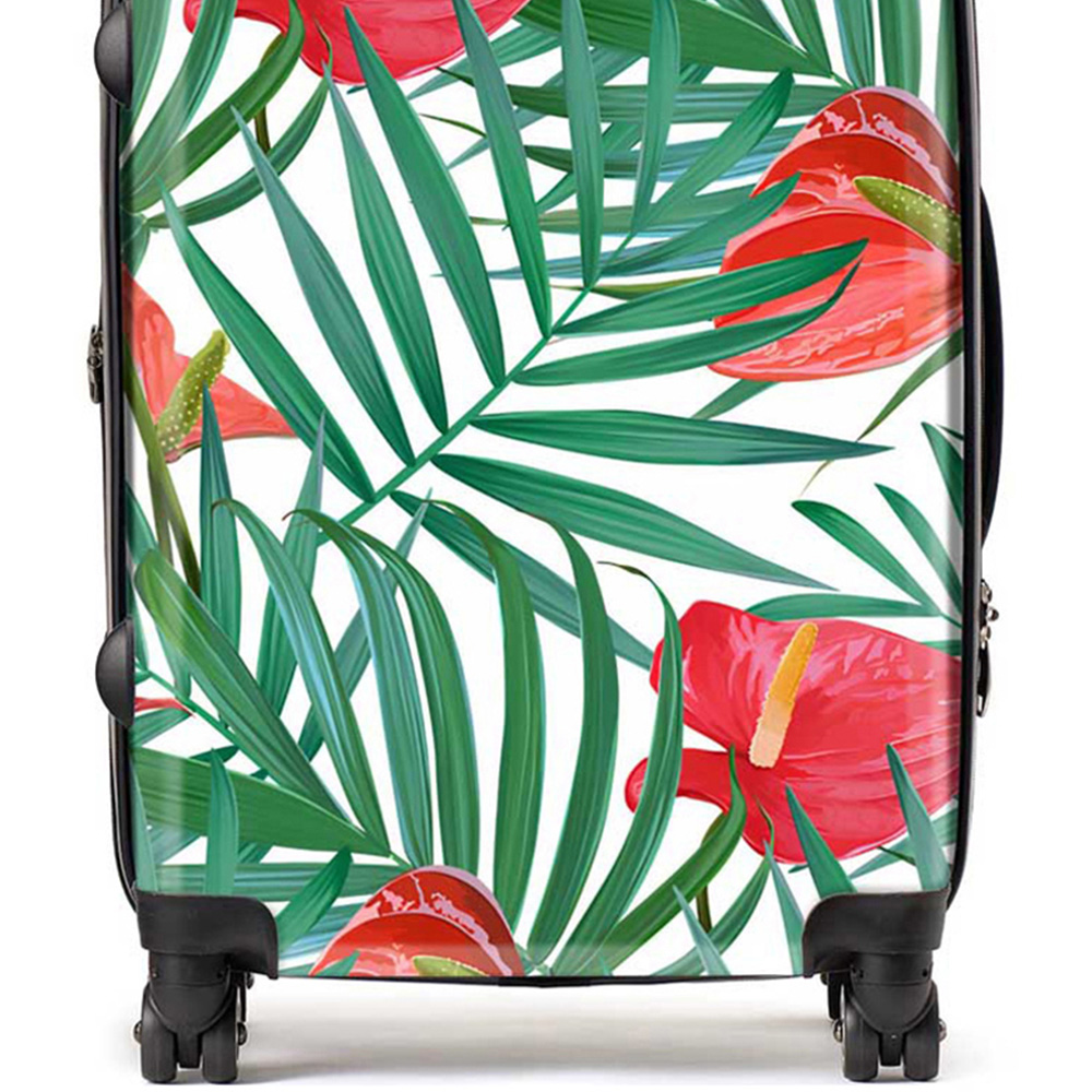 Warren Reed Designer Medium Tropical Flowers and Palm Leaves Suitcase Image 2