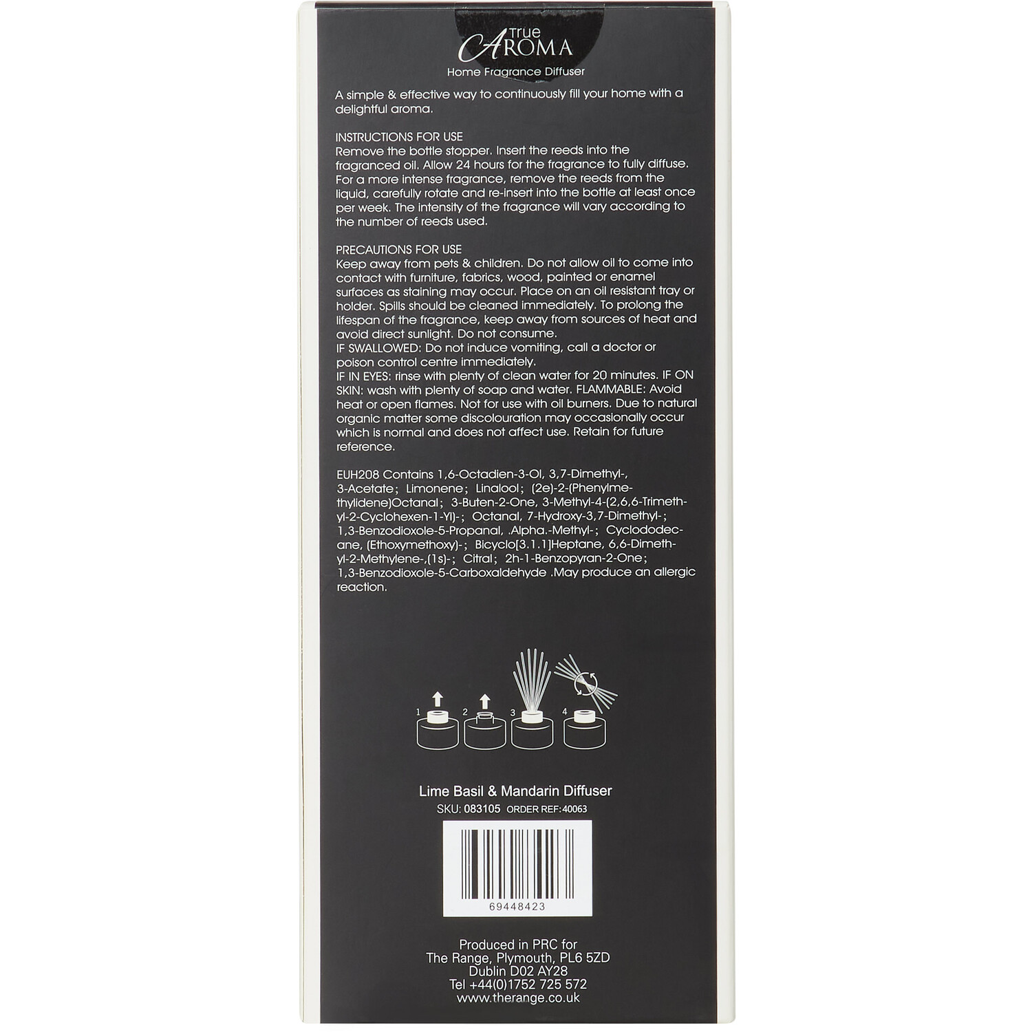 Lime Basil & Mandarin Diffuser - Black Image 4