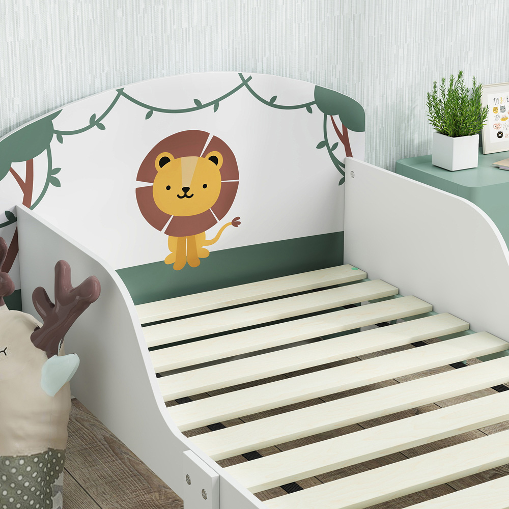 AIYAPLAY Lion Themed Green Kids Storage Bed Frame Image 3