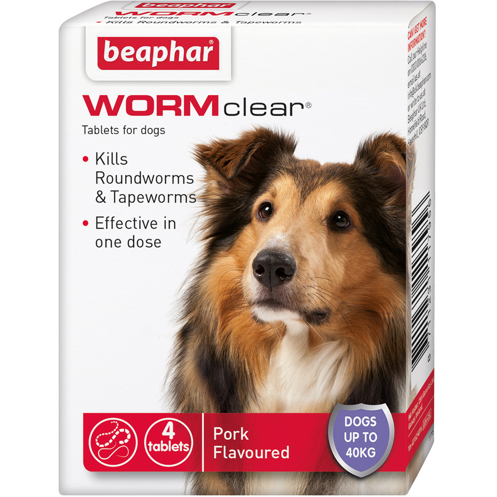 Beaphar Wormclear Pork Flavoured Adult Dog Tablet 4 Pack Image