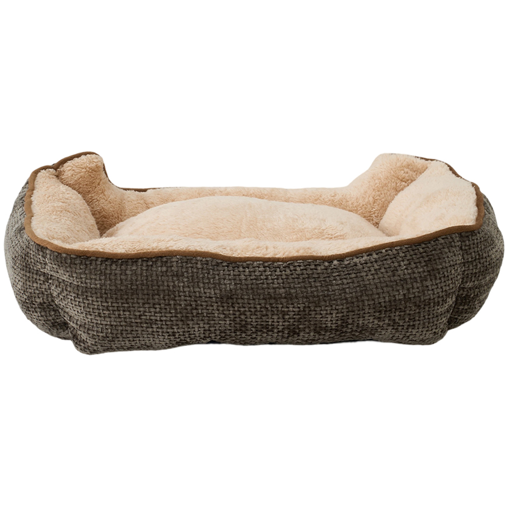 H&O Direct 60cm Brown Ultra Soft Chenille Dog Bed Image 3