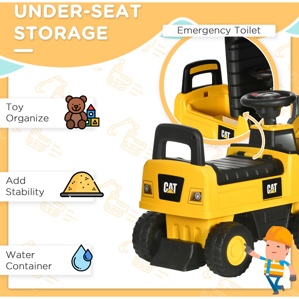 Tommy Toys Licensed CAT Baby Ride-On Construction Toy with Manual Shovel Yellow Image 4