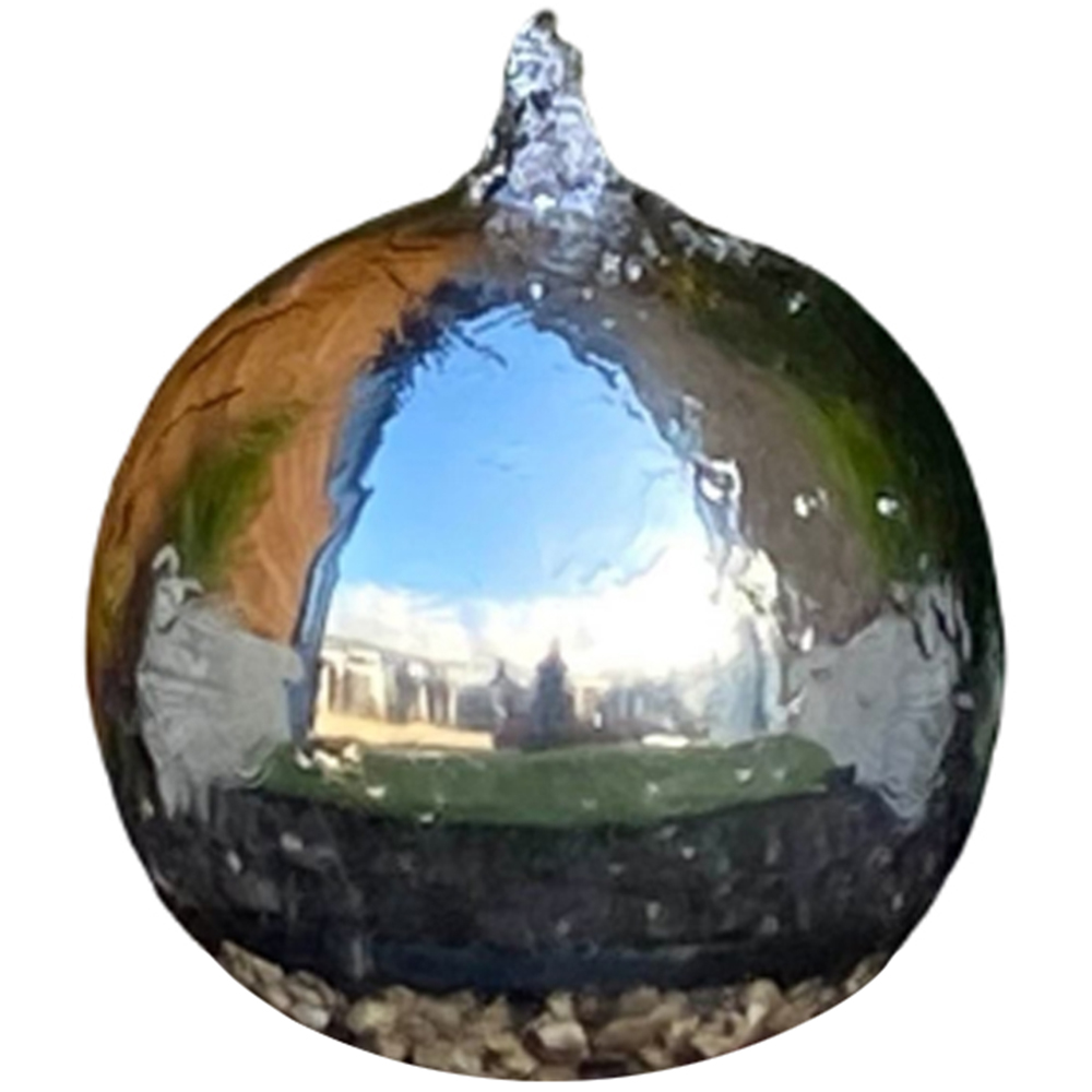 Tranquillity Stainless Steel Sphere Solar Powered LED Water Feature 30cm Image 1