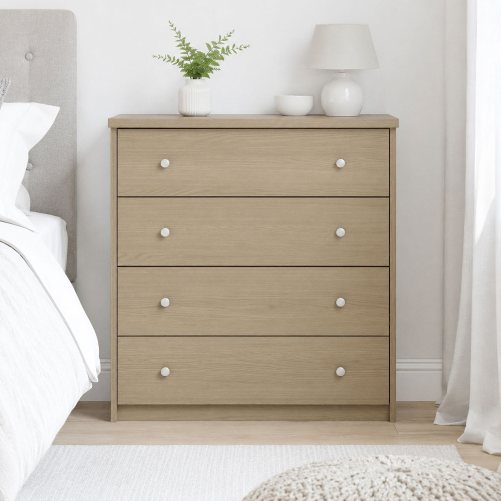 Core Products Freya 4 Drawer Smoked Oak Foil Finish Chest of Drawers Image 5