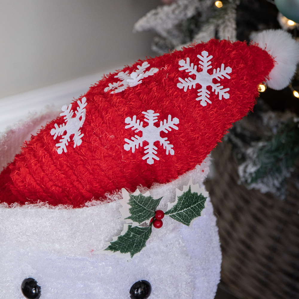 Samuel Alexander 130 White LED Light Up Foldable Cloth Snowman Christmas Decoration 3 Pack Image 6