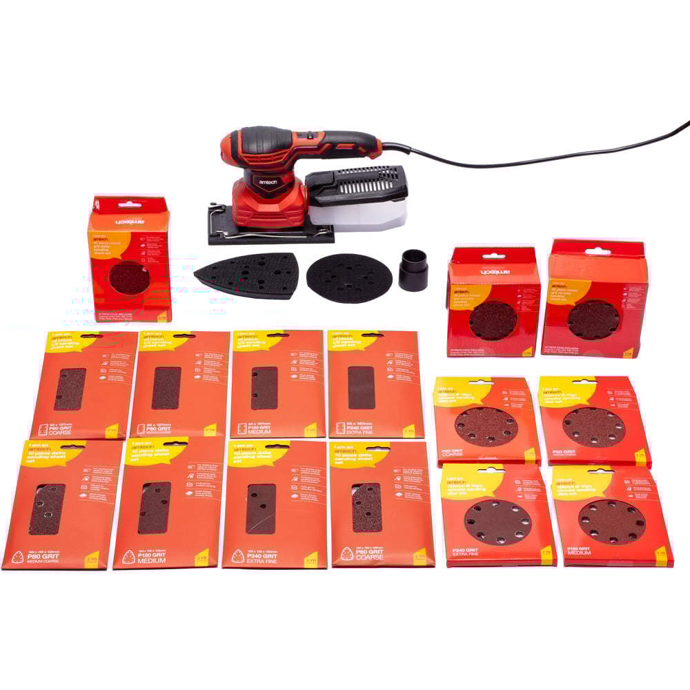 Amtech V6115 Detail Sander with 15 Sanding Sheet Image 1