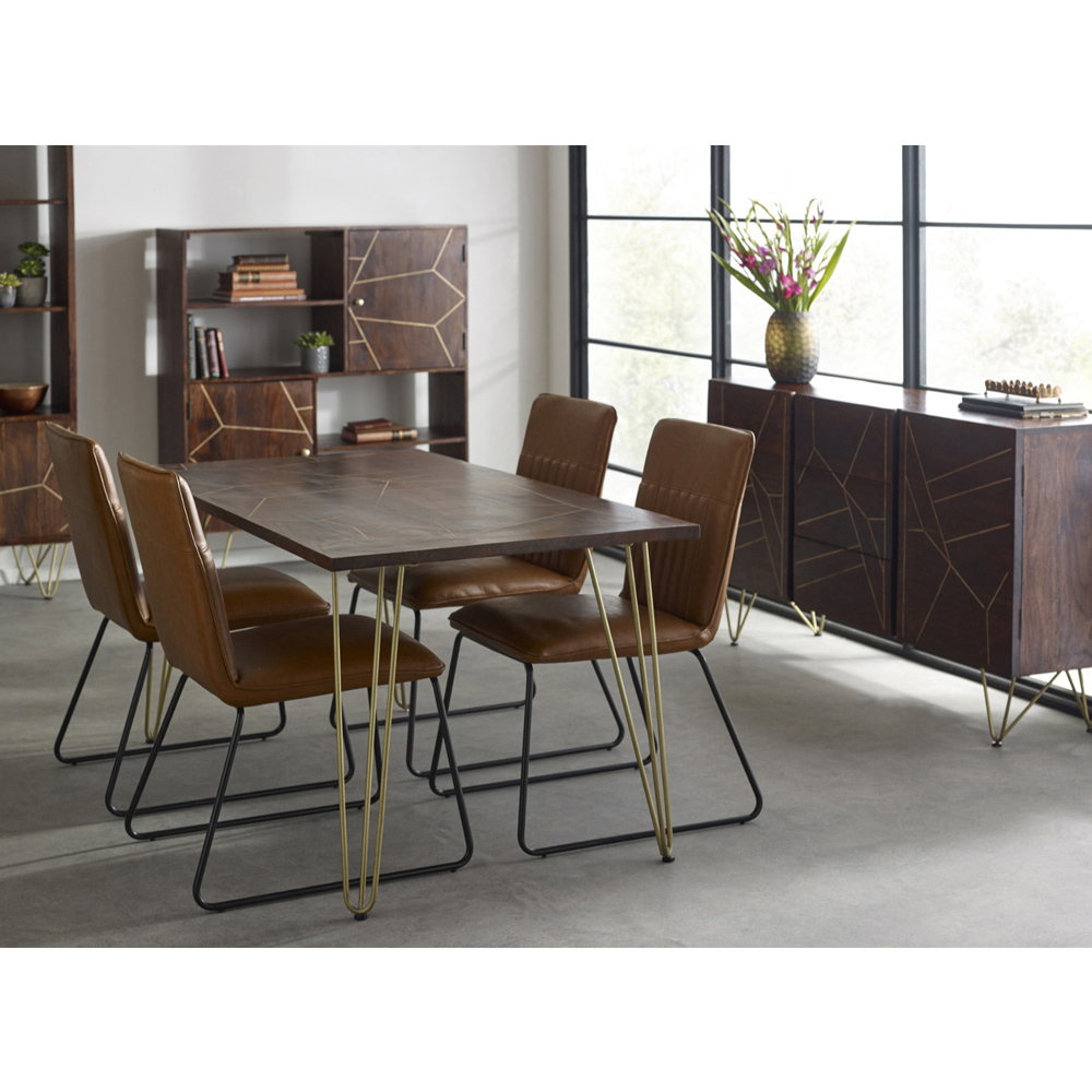 Brooklyn Ozella 4 Seater Dark Gold Dining Table Image 6