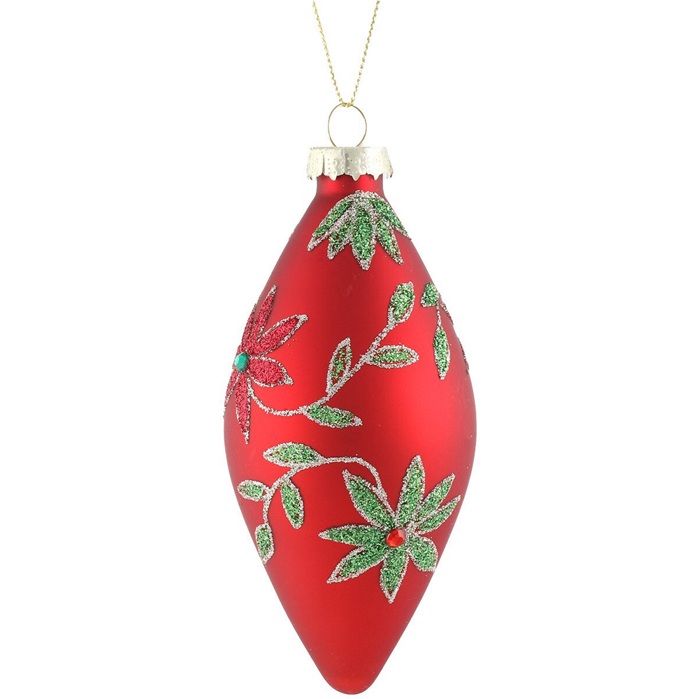 Traditional Flower Bauble - Red & Green Image 3