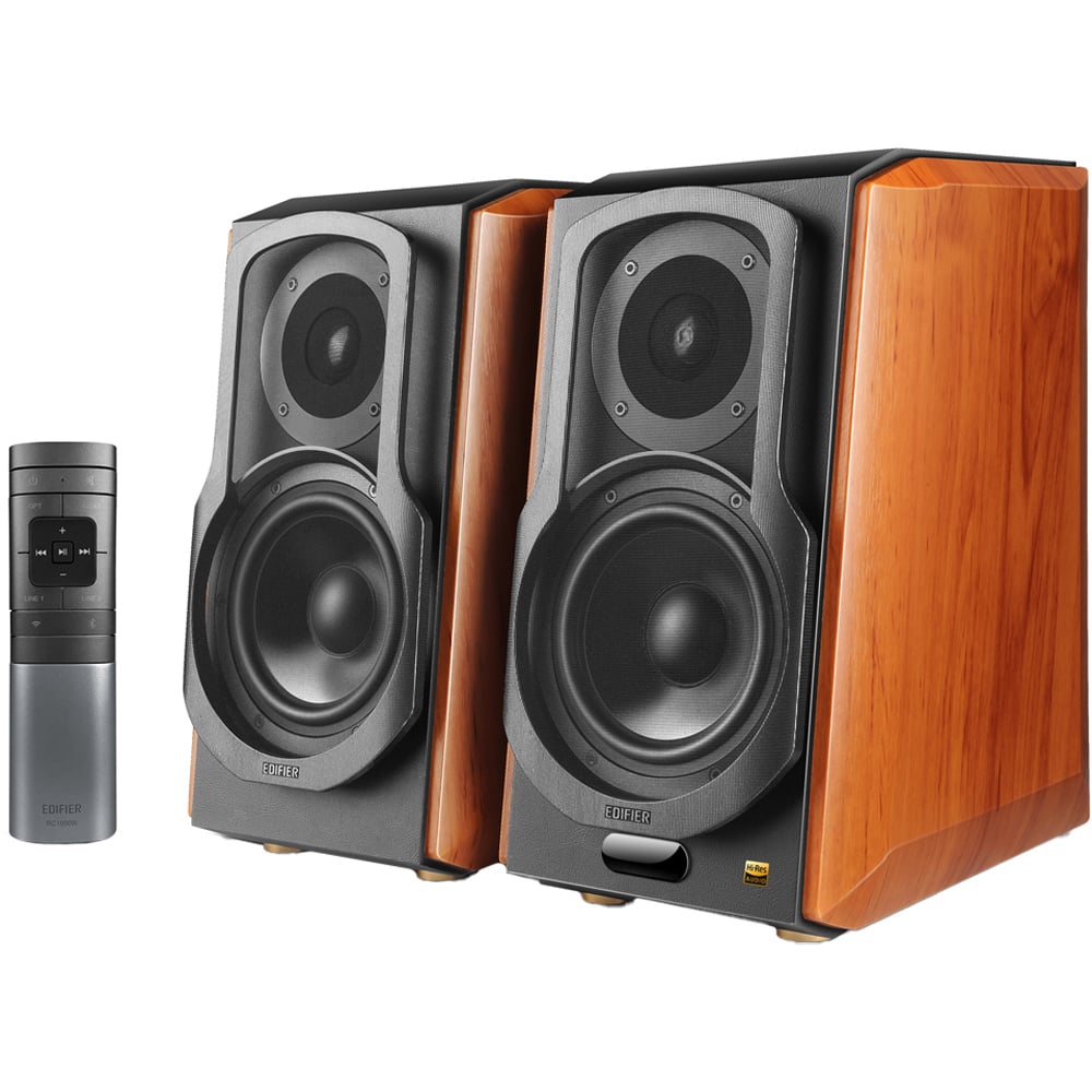Edifier S1000W 2.0 Brown Bookshelf Speaker Set with Bluetooth and Airplay 120W Image 1