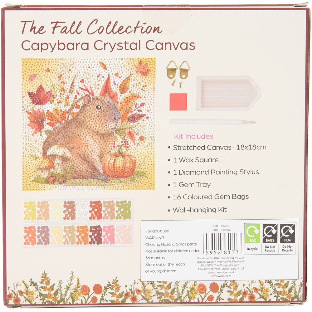 Floral or Pumpkin Capybara Crystal Canvas Kit Image 6