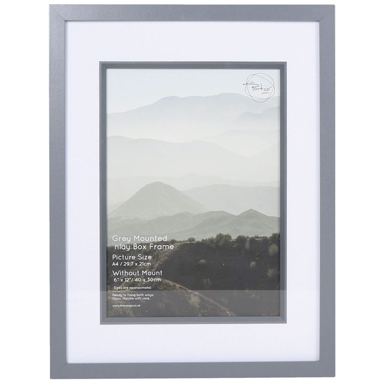 The Port. Co Gallery Grey Mounted Inlay Box Photo Frame A4 Image