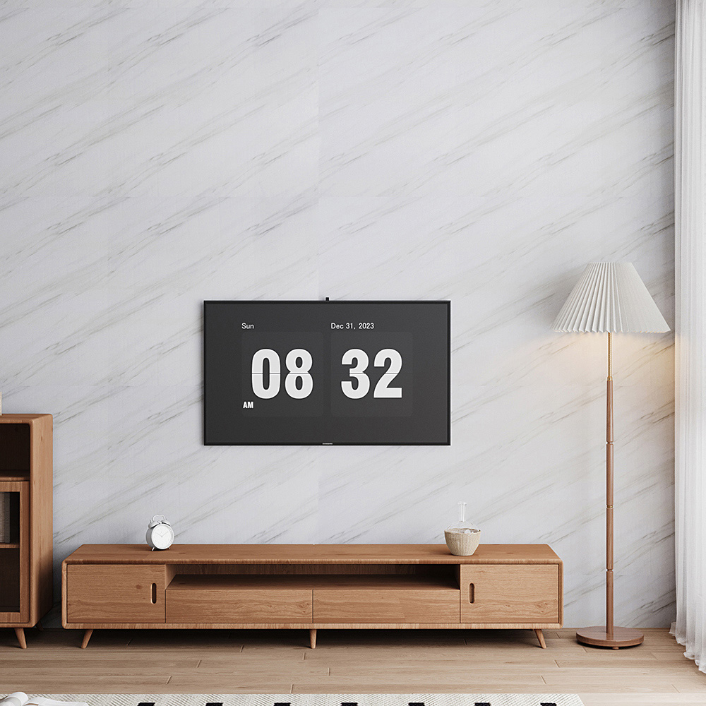Living and Home Marble Pattern White Self-Adhesive Wall Tile Sticker Image 7