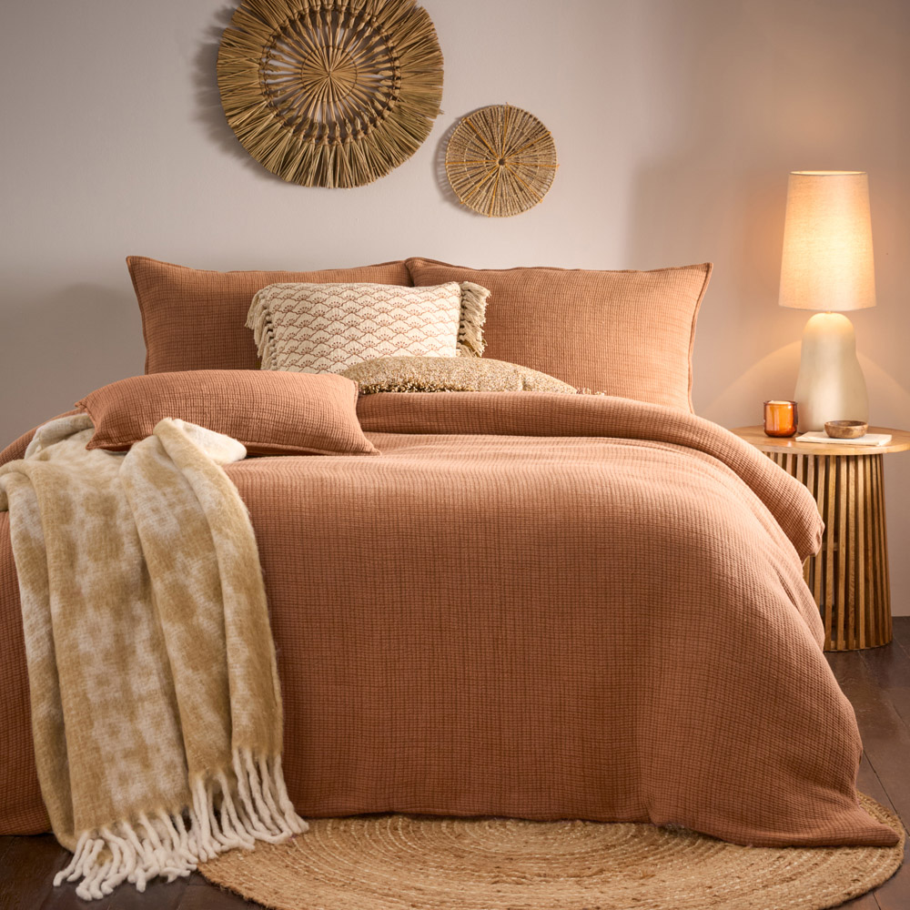 Yard Ribble Super King Size Pecan Acid Washed Duvet Cover Set Image 3