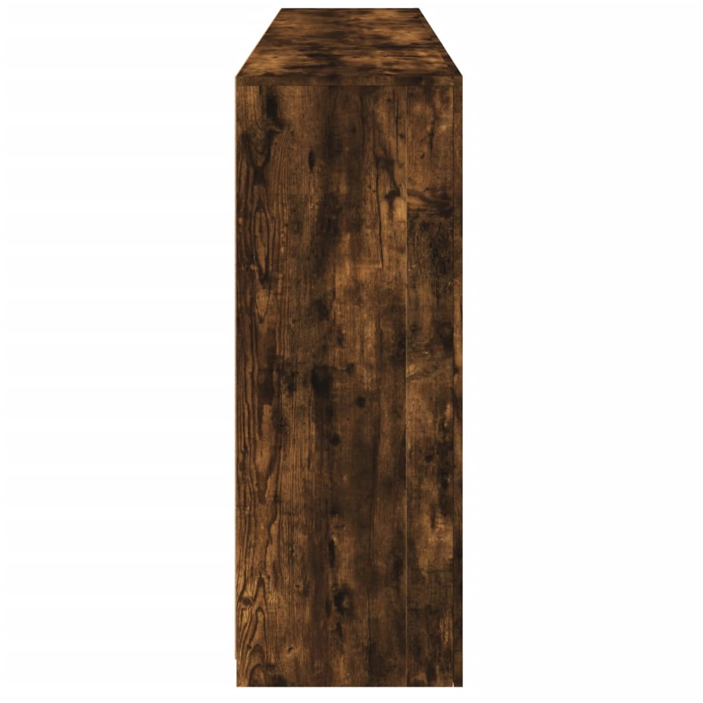 vidaXL 6 Door 6 Shelf Smoked Oak Large Sideboard with LED Lights Image 6