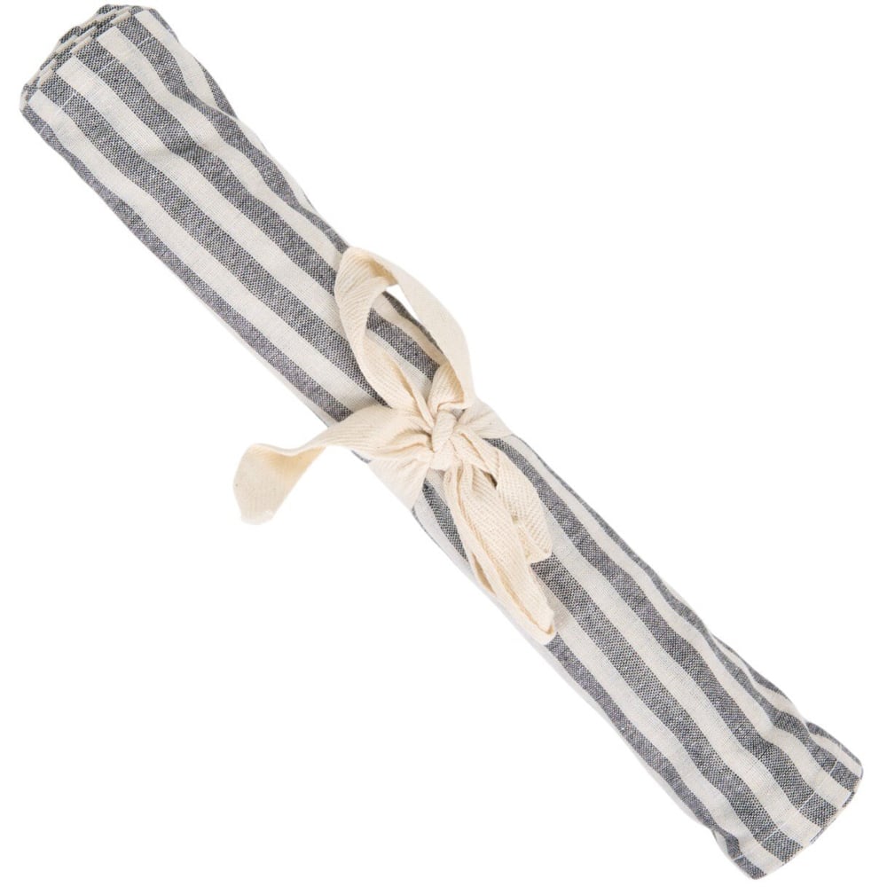 Stripe Table Runner Grey and White Image 1