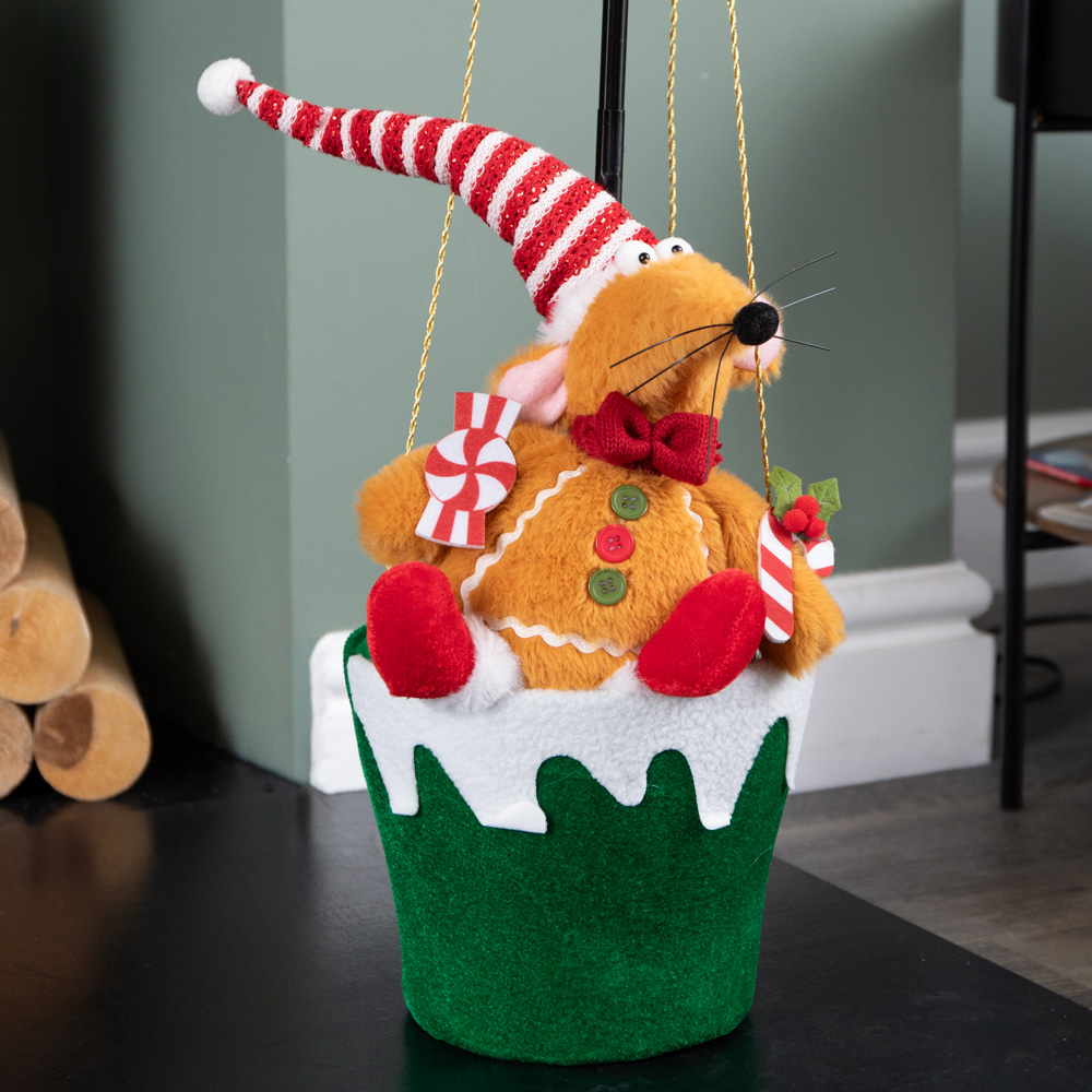 Samuel Alexander Red and Green Razza Rat Hot Air Balloon Hanging Christmas Decoration 100cm Image 3