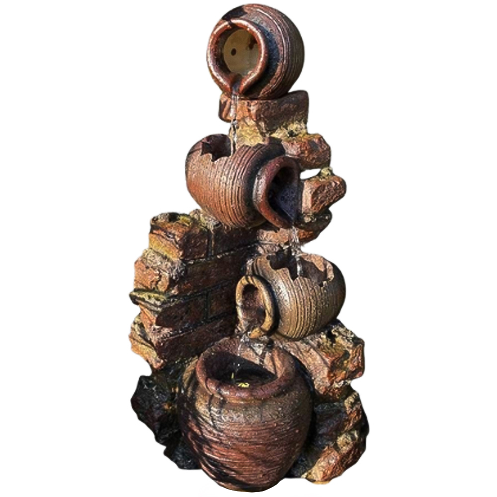 Tranquillity Compact Moroccan Pots Solar Powered LED Water Feature Image 1