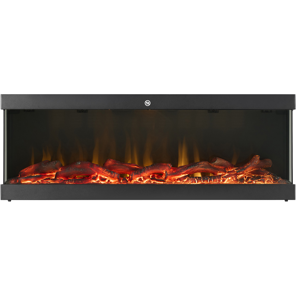 Living and Home Black Iron Wall Mounted Electric Fireplace with Remote Control 60 inch Image 1