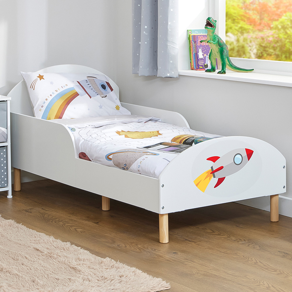 Liberty House Toys Single Toddler White Rocket Bed Image 1