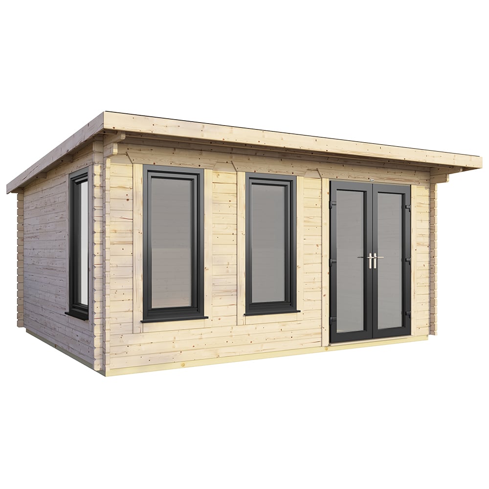 Power Sheds 16 x 10ft Right Double Door Pent Log Cabin Image 1