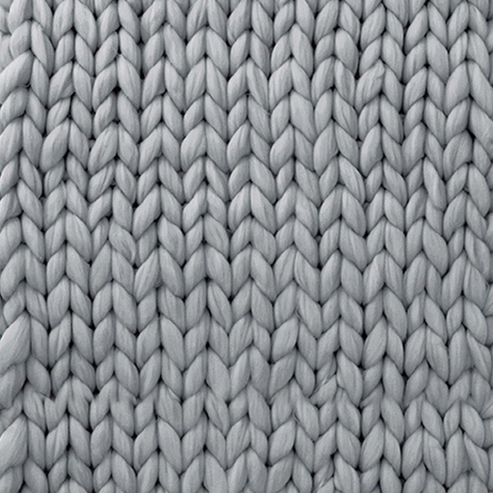 Living and Home Grey Chunky Knit Throw Handwoven Blanket Image 2