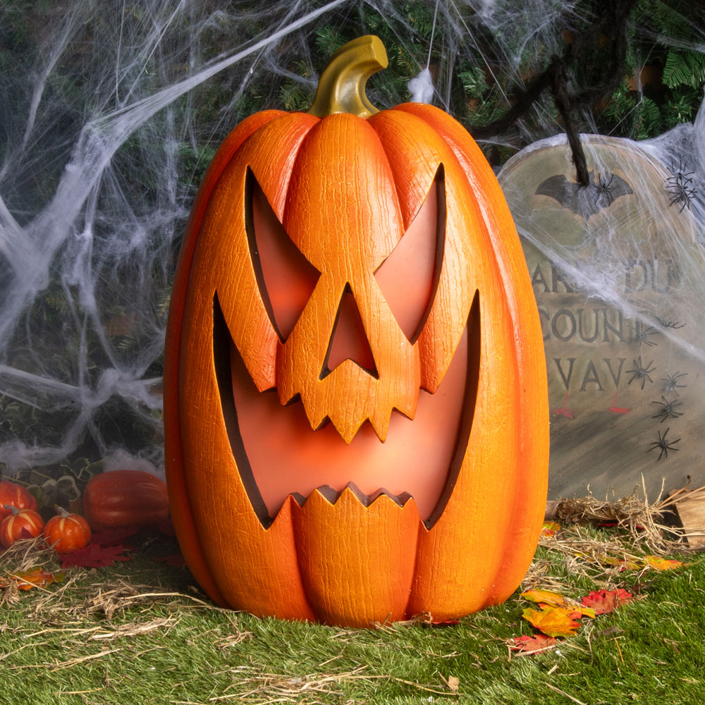 Pumpkin with Warm White LED Lights Halloween Decoration 2.2ft Image 6