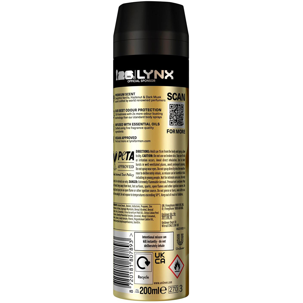 Lynx FIFA Marshmallow Smoke Body Spray Deodorant 200ml 6 Pack Image 4