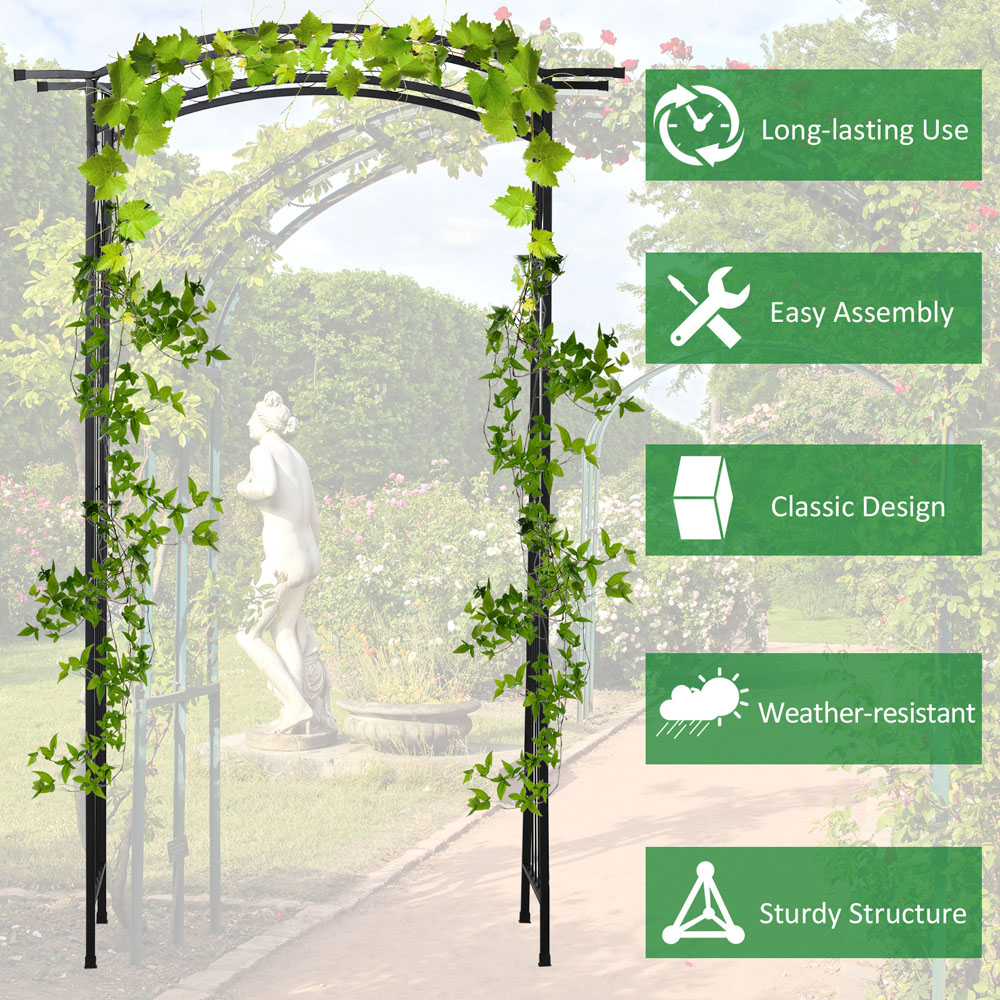 Outsunny 7 x 4ft Metal Garden Arch Image 4
