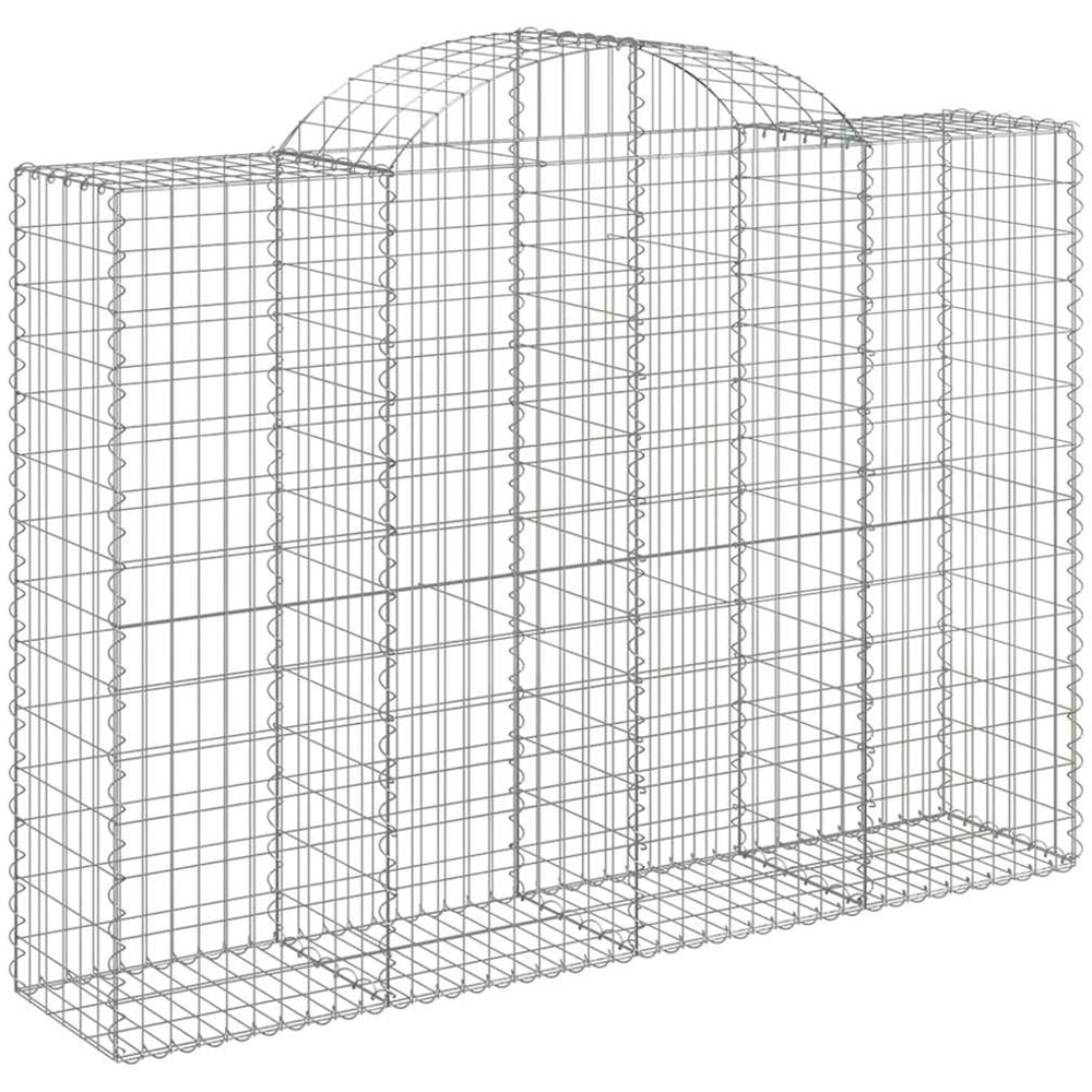 vidaXL Silver Galvanised Iron Arched Gabion Basket 200 x 50 x 140/160cm 10 Pack Image 1