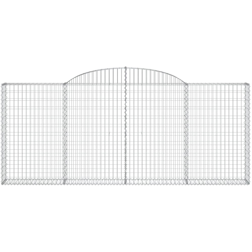 vidaXL Silver Galvanised Iron Arched Gabion Basket 300 x 30 x 120/140cm 8 Pack Image 2