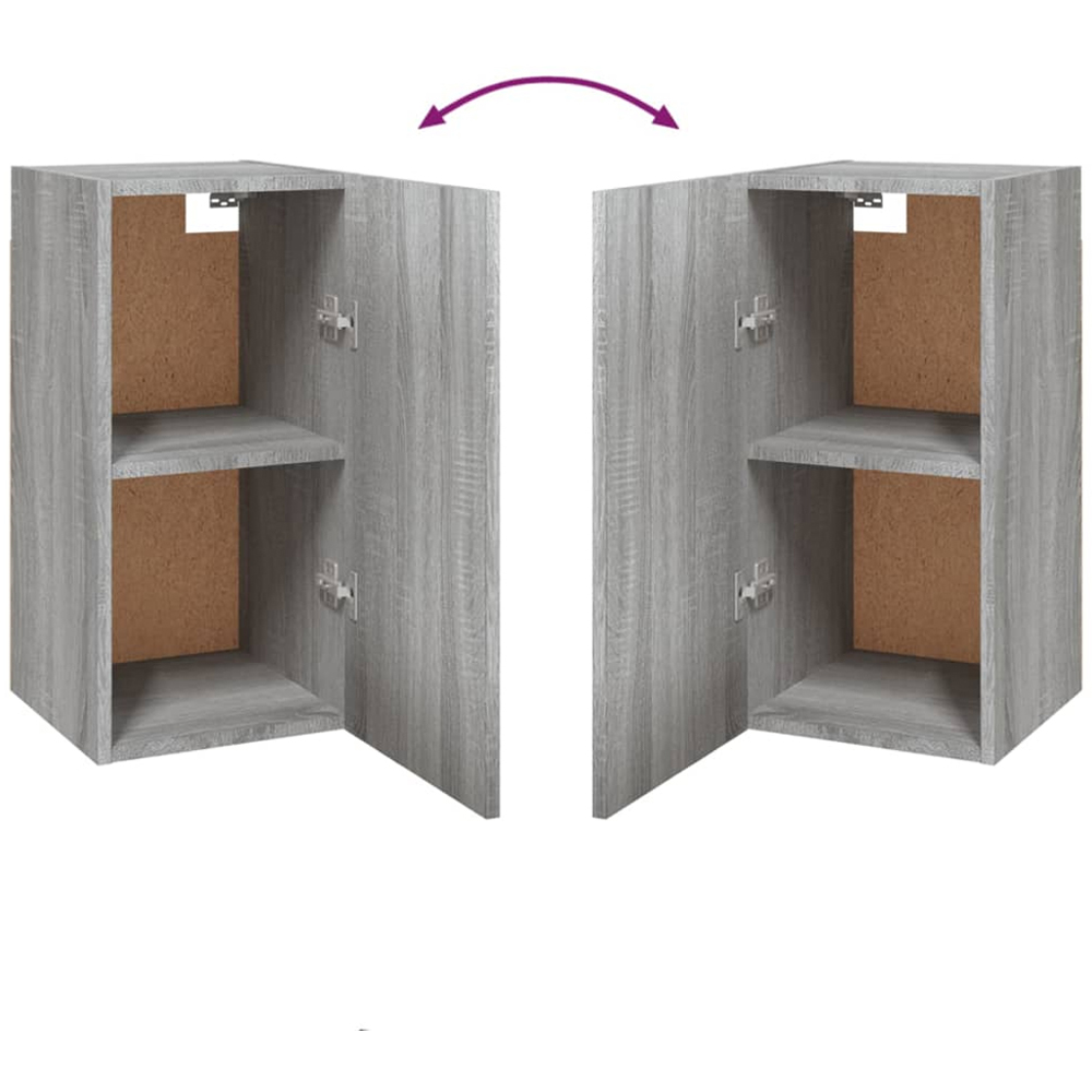 vidaXL 13 Door Grey Sonoma Wall Mounted TV Cabinet Set of 7 Image 7