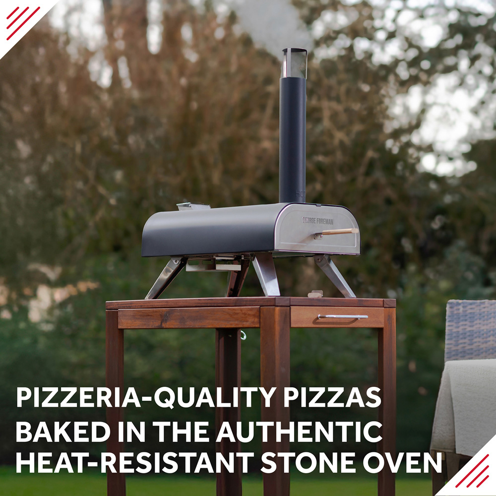 George Foreman Black 12 inch Wood Pellet Outdoor Pizza Oven with Carry Bag and Paddle Image 5