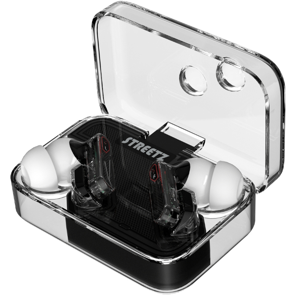 Streetz T250 Black Transparent ENC True Wireless Earbuds Image 1