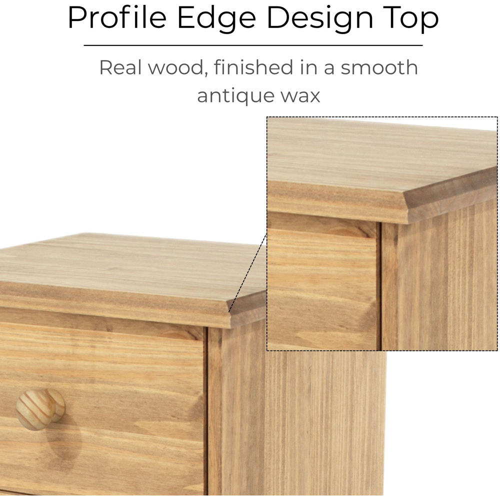 Core Products Cotswold 2 Drawer Pine Wood and MDF Bedside Table Image 8