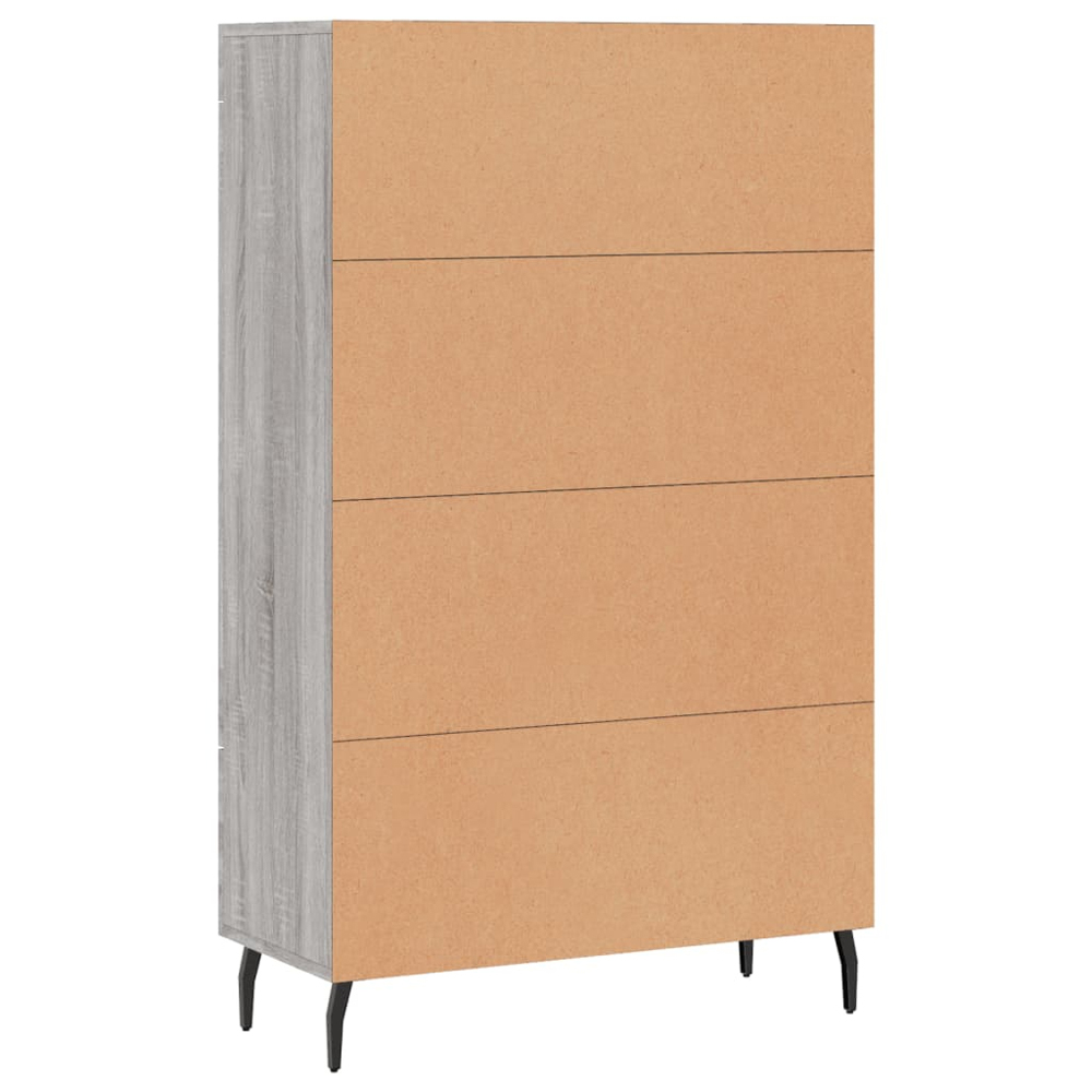 vidaXL 2 Glass Door Single Drawer Grey Sonoma Highboard Image 8