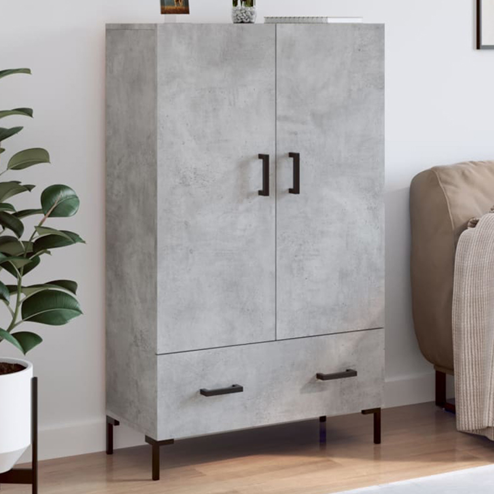 vidaXL 2 Door Single Drawer Concrete Grey Highboard Image 1