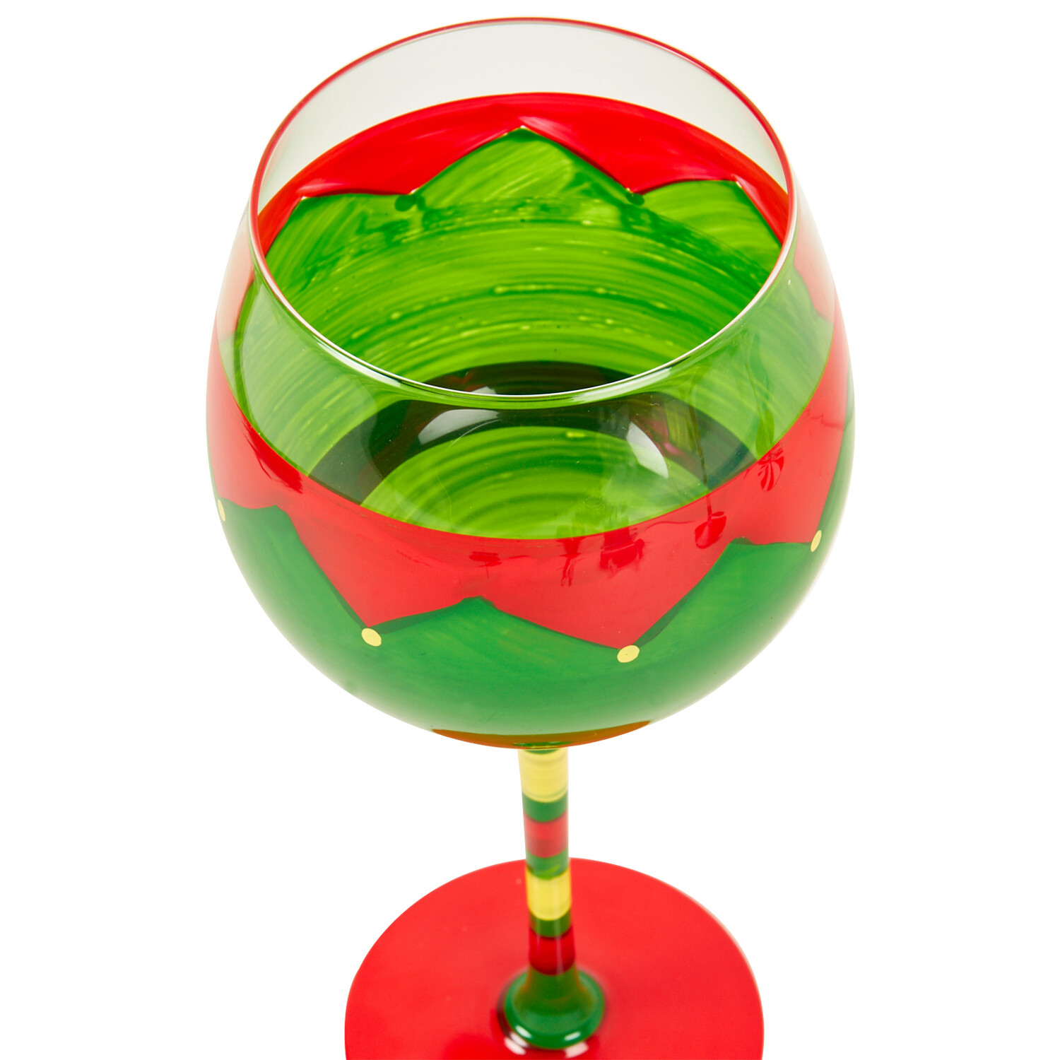 Novelty Christmas Wine Glass - Red and Green Image 3