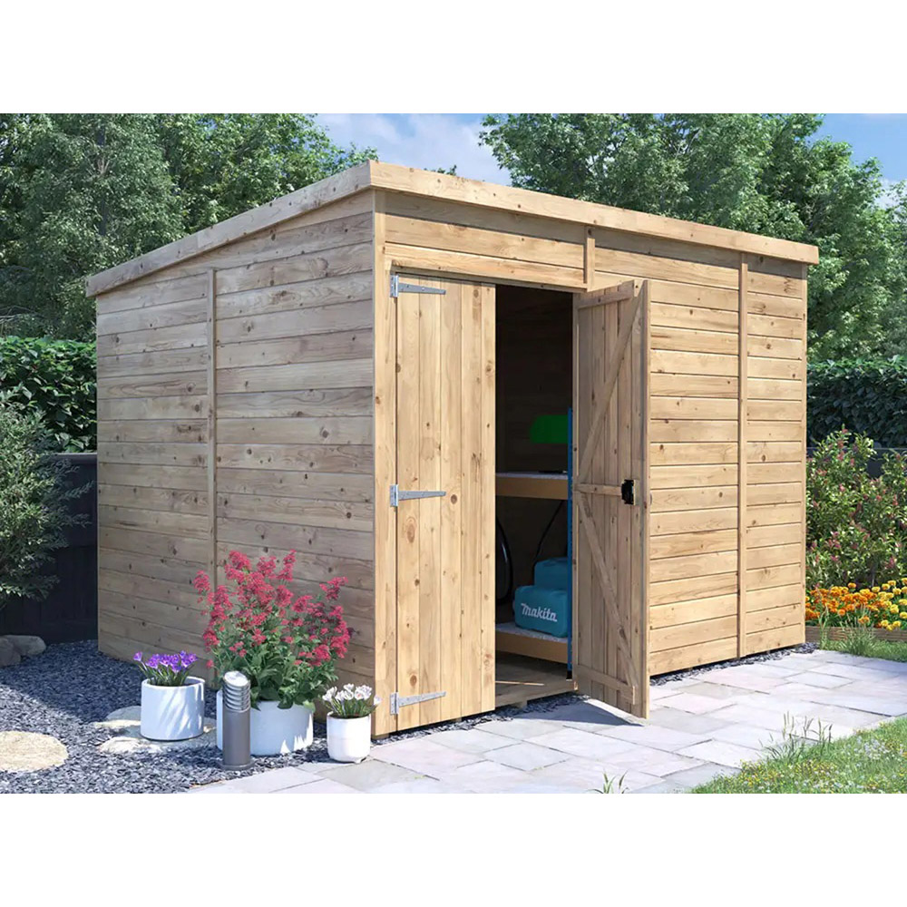 Dunster House Overlord 10 x 8ft Modular Brown Pent Workshop Shed Image 2