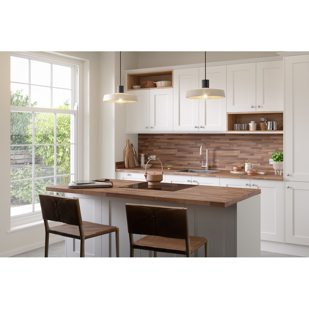 Options Plus Warm Walnut Block Post-Formed Laminate Kitchen Breakfast Bar 4100 x 900 x 38mm Image 5