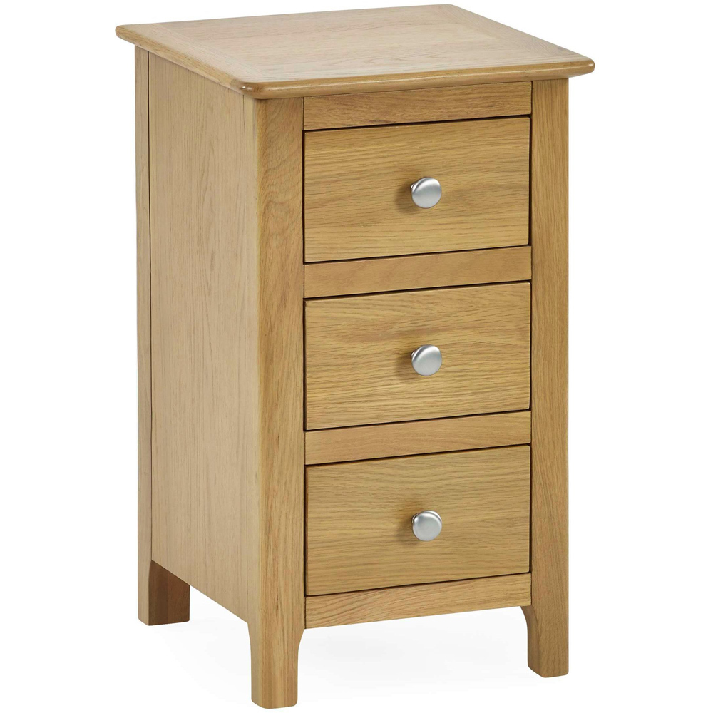 Julian Bowen Somerset 3 Drawer Oak Compact Bedside Table Image 2